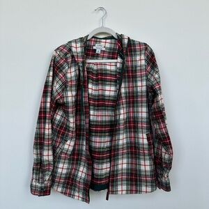 L.L. Bean Red and Green Plaid Hoodie